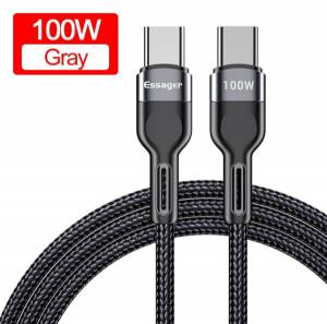 Cáp Sạc Nhanh USB C Essager 100W Chống Đứt Gãy Bọc Nylon